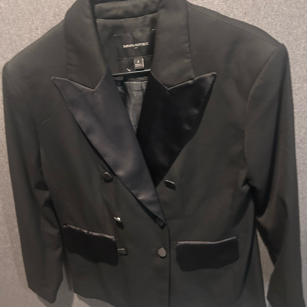 Banana Republic Women's Double-Breasted Black Blazer
